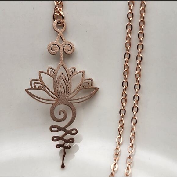 Boho Rose Gold Necklace - Picture 1 of 5